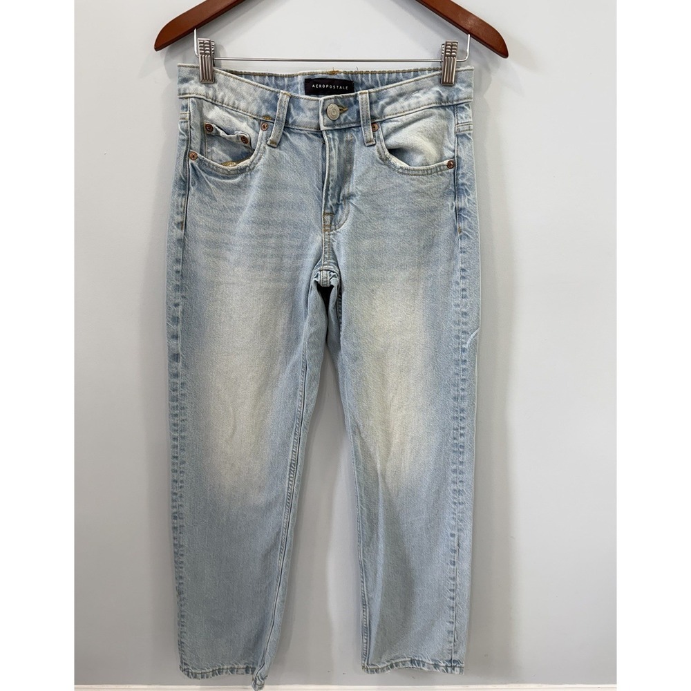 Aeropostale Light Wash Low Rise Baggy Jeans Y2K Skater Wide Leg Size 0